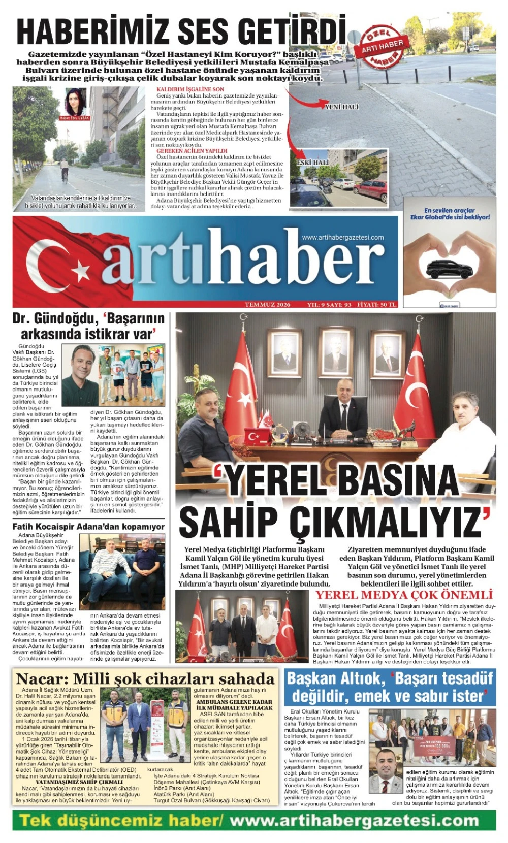 ARTI HABER GAZETESİ 93. SAYI